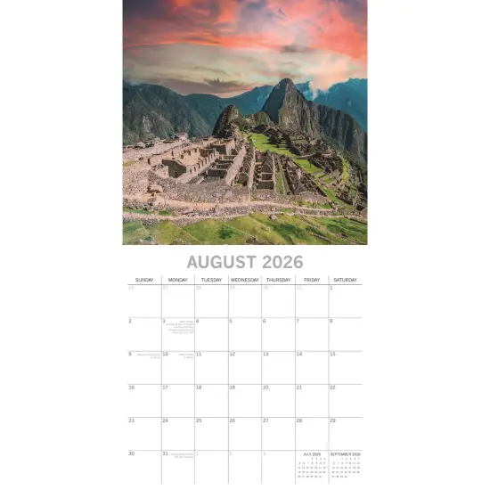 The Gifted Stationary 2026 Square Wall Calendar, Wonders of the World, 16-Month Passport Collection Theme Hanging Calendar with 180 Reminder Stickers, Month Planner for Home, Creative Spaces, 12x12 In Multicolor {3}