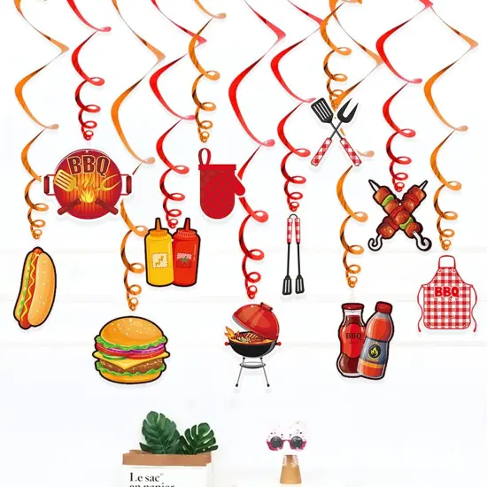 Summer BBQ Picnic Party Hanging Swirl Decor Party Decoration Swirls {3}