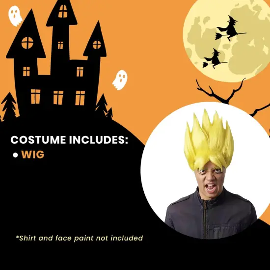 Anime Warrior Adult Yellow Costume Wig {6}