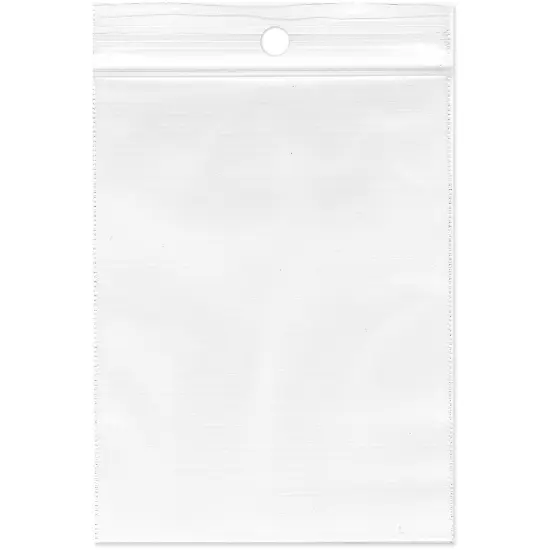 Plymor 3" x 4", 2 Mil with Hang-Hole Zipper Reclosable Plastic Bags {1}