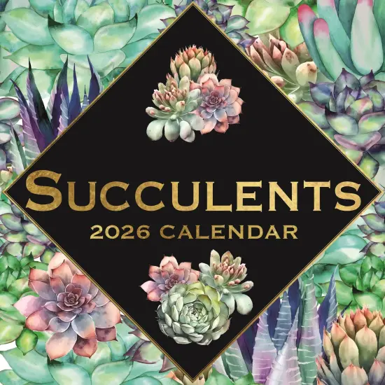 The Gifted Stationary 2026 Square Wall Calendar, Succulents, 16-Month Arts & Antiques Theme Hanging Calendar with 180 Reminder Stickers, Month Planner for Home, or Creative Spaces, 12x12 In Multicolor {1}