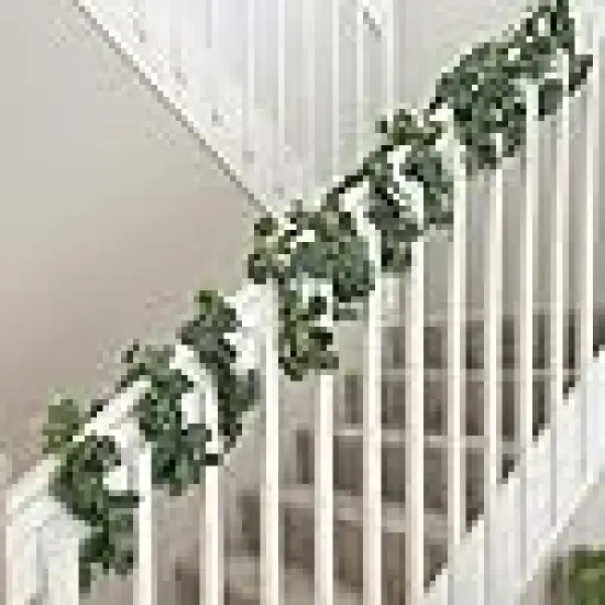 Fake Silver Dollar Greenery Wreath Vines for Wedding Table Party {3}