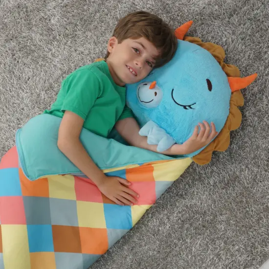 Happy Nappers: Pillow & Sleepy Sack: Medium - Triceratops Timmy - 54 x 20", 2-In-1: Plush Dinosaur Opens Into Sleeping Bag, Soft, Play & Nap, Kids 3+ {7}