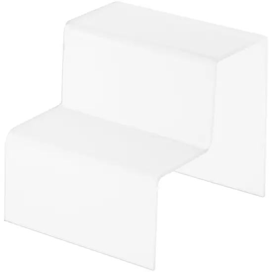 Plymor Frosted Acrylic 2-Step Solid Back Display Stairs, 6.125" H x 6" W x 6.75" D {2}