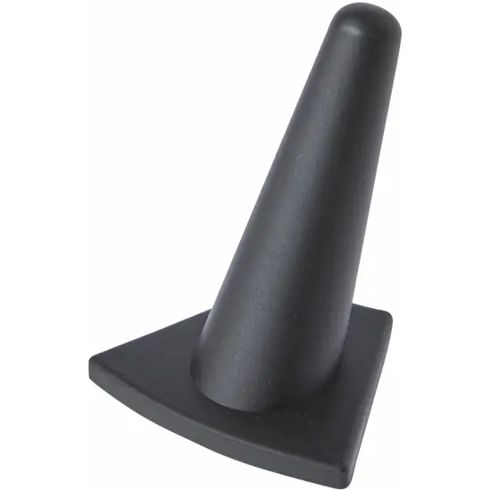 Plymor Black Rubber Ring Finger Display, Single on Triangular Base, 2" W x 1.625" D x 2.125" H {1}