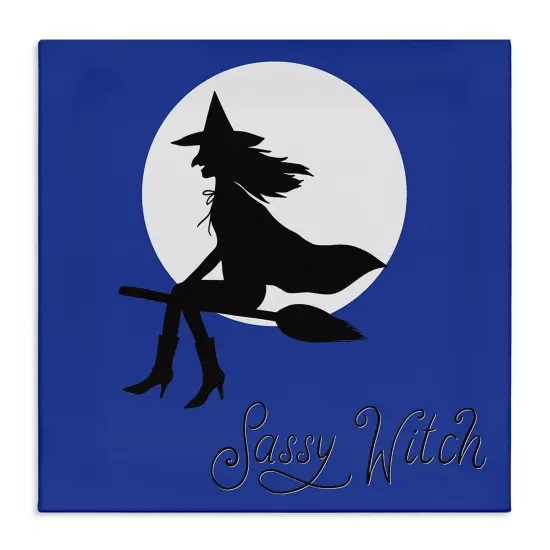 Stupell Industries Sassy Witch & Full Moon Canvas Design by Sazerelli Designs {1}