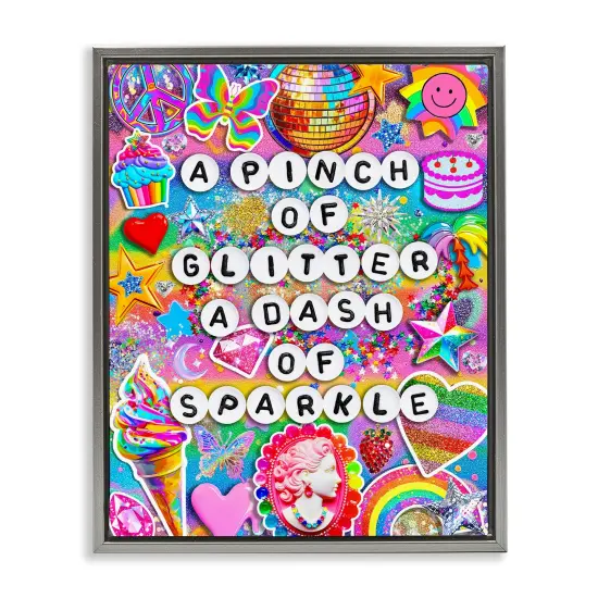 Stupell Industries Pinch Of Glitter & Sparkle Floating Frame Design by Jess Stempel {1}