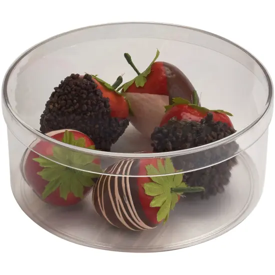 Pioneer Plastics 180C Clear Round Plastic Container, 6" W x 2.5" H {3}