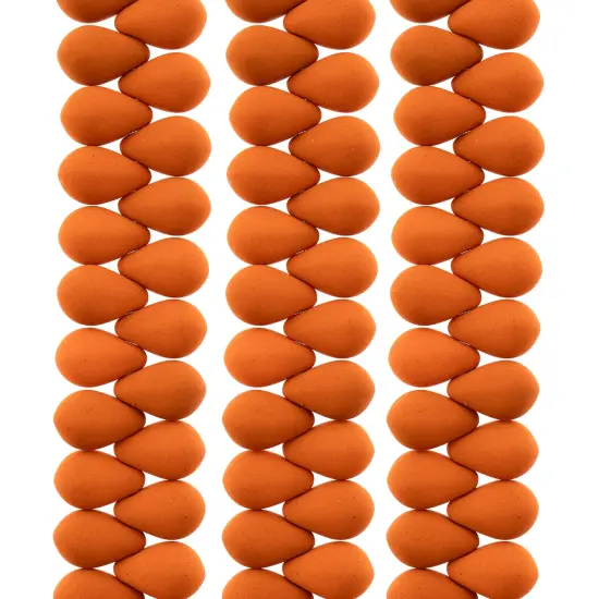 John Bead 114pcs 6x9mm Czech Glass White Alabaster Velvet Drop Bead Strands Orange {1}