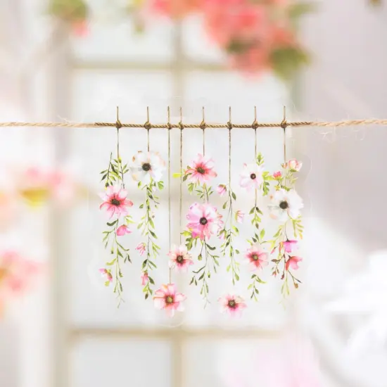 60PCS Hanging Floral PET Stickers Set {3}