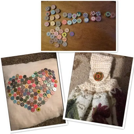 100pcs Mixed Random Flower Painting Round 2 Holes Wood Wooden Buttons for Sewing Crafting 20mm {2}