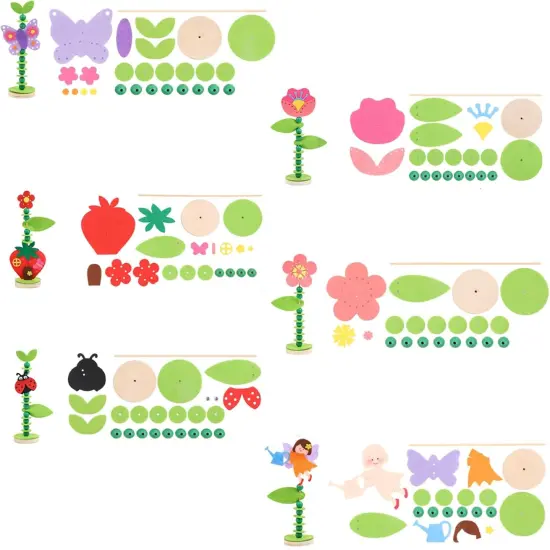 Craft Kit Set for Preschool Kids, Educational Felt & Wood Flower Fairy Kit for Ages 3 4 5 6 7 8, Easy DIY Activity for Boys & Girls, Pack of 6 {2}