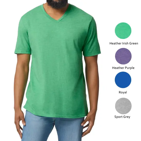 Gildan Softstyle V-Neck T-Shirt Heather purple {6}