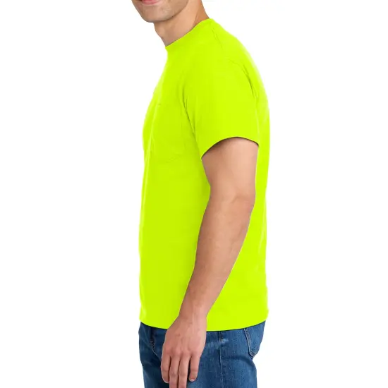 Gildan Dryblend Pocket T-Shirt, Multiple Colors Adult Short Sleeve Tees Safety green {3}