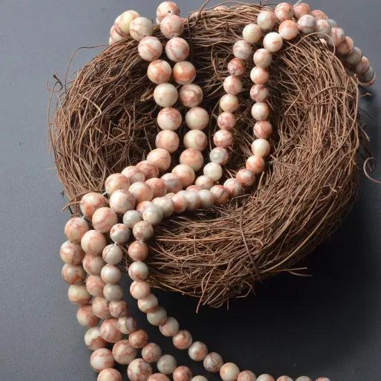 8mm Natural Red Crazy Lace Agate Round Loose Stone Beads for Jewelry Making DIY Crafts Design 1 Strand 15" APPR.43-45pcs {2}