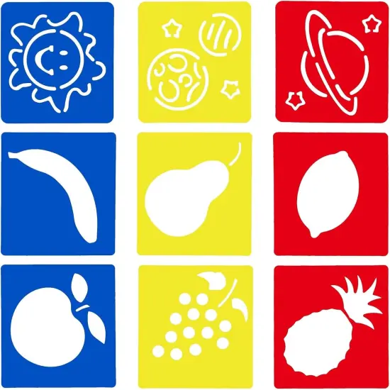 Drawing Stencils, Hollow Out Drawing Templates, Plastic Animal Stencils for Craft Projects (5.6 x 6 Inch) - 54 Pack {3}