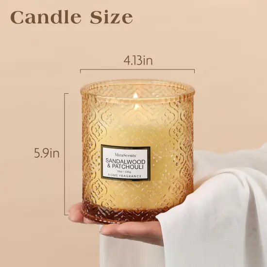 Scented Candles, 19oz Luxury Gifts for Women, Orange Decorative Glass Candles, Natural Soy Wax for Home Fragrance {3}