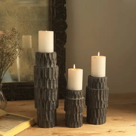 Elegant Wooden Centerpiece Candle Holder {1}