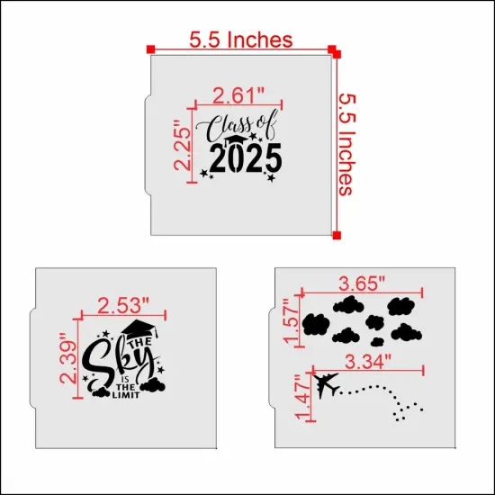 Adventure Graduation 6 Piece Cookie Stencil Set {3}