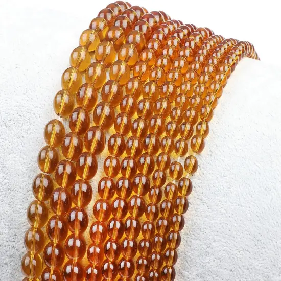 60pcs 6mm Natural Stone Beads,Gemstone Round Loose Beads for DIY Bracelet Necklace Earrings,Stone Beads for Jewelry Making(Amber Crystal) {5}