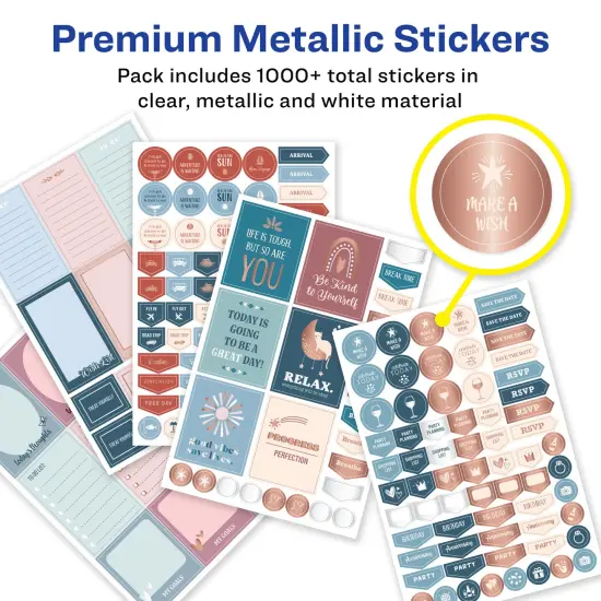 Avery Productivity Planner Sticker Pack with Calendar Stickers, Bullet Journaling Stickers, and Productivity Stickers for To-Dos, Meetings, Budget, and more, 15 Sheets, 1,094 Planner Stickers (6777) {5}