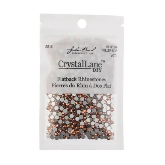 Crystal Lane DIY SS16 Glass Flatback Rhinestones, 1440pcs Metallic Rose Gold {3}