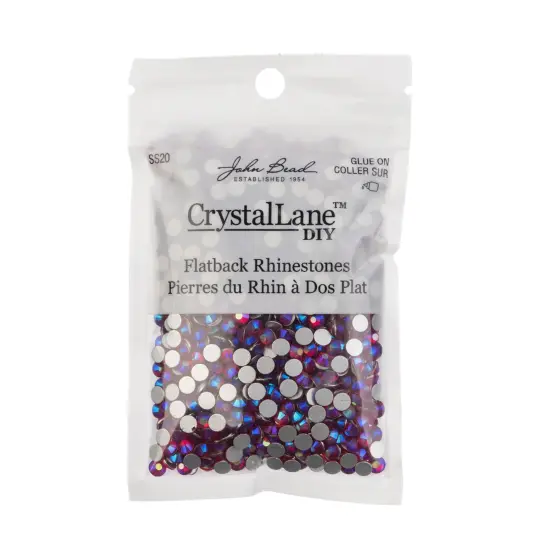Crystal Lane DIY SS20 Glass Flatback Rhinestones, 1440pcs Siam AB {3}