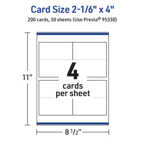 Avery Matte White Tent Cards, 2-1/6" x 4" Rectangle {5}