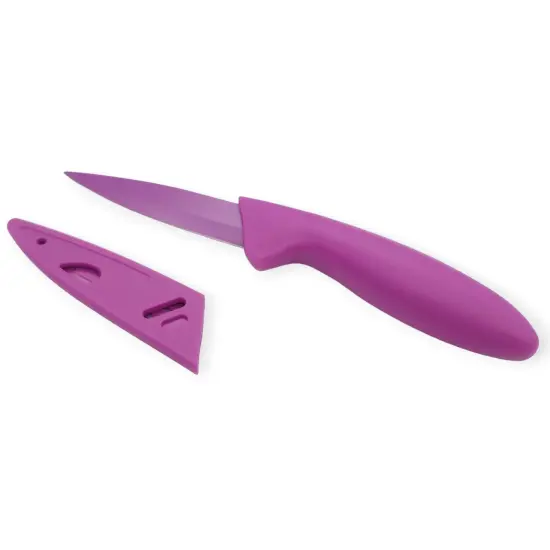 Handy Housewares 4pc Colorful Paring Knife Set with Sheath Covers {3}