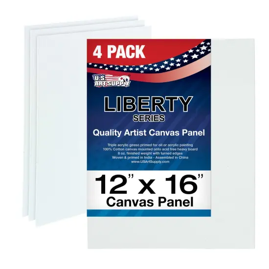12" x 16" Professional Artist Quality Acid Free Canvas Panel Boards for Painting 4-Pack {1}