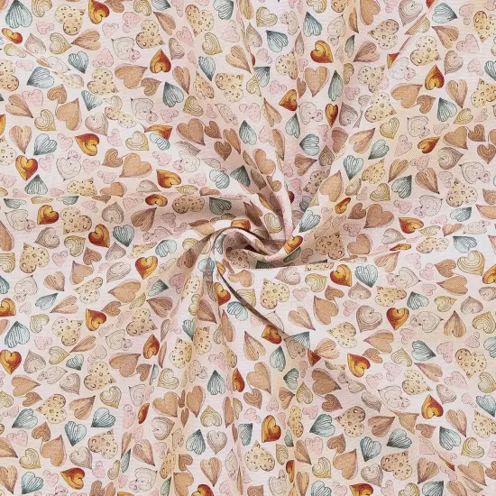 Mook Fabrics Safari Buddies Cotton Fabric [45in. Wide] - By The Yard Hearts Multi {2}