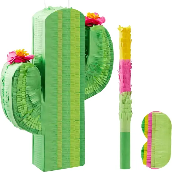 Cinco De Mayo Cactus Pinata for Kids Birthday Party, (16.75x11.25x3 in.) for Fun Fiesta Taco Party Supplies, Luau Event Photo Props, Mexican Theme Decoration, Carnivals Festivals, Taco Tuesday Event {1}