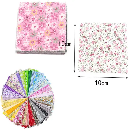150Pcs 4" x 4" (10cm x 10cm) Cotton Craft Fabric Bundle Squares,Squares Sheets Patchwork,Pre-Cut Quilt Squares,DIY Sewing Quarters Bundle,Quilting Fabric Bundles {2}
