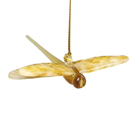 Egyptian Glass Dragonfly Ornament - Yellow {2}