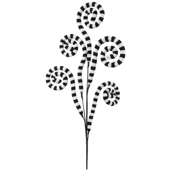 30" Ice Fabric Stripe Spiral Spray: Black & White {3}