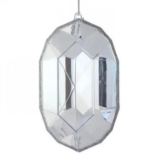 6.5" Acrylic Oval Jewel Ornament: Clear {1}