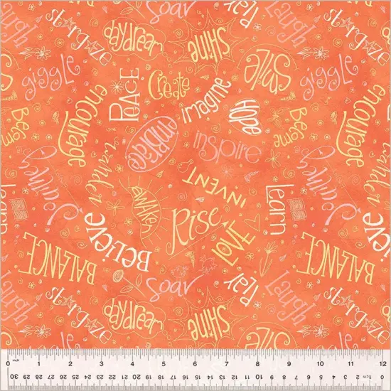 Orange Noteworthy Aspirations 44"/45 Fabric Per Yard {1}