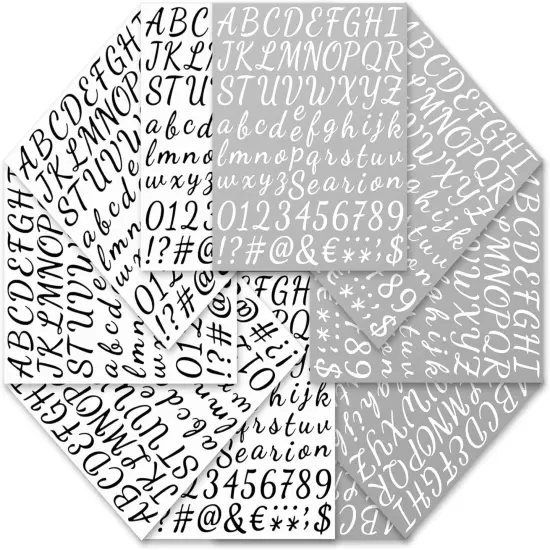 10 Sheets 840 Pcs Self-Adhesive Alphabet Letters Numbers Kit {1}