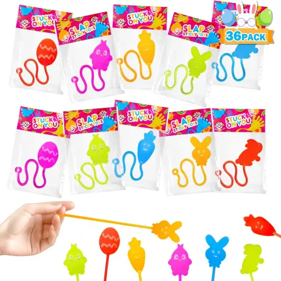 Easter Basket Goodie Bags Stuffers for Kids 36 Pack, Sticky Hands Party Favors Non Candy Egg Fillers {1}