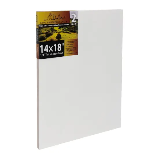 Jerry's Artarama Da Vinci Dual Sided Pro Panel Board - 2-Pack, 14x18" 6mm Deep Panels for Painting - Archival, Acid-Free Art Supplies - Ultra-Smooth & Medium Textured Paint Surfaces {1}