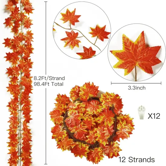 12 Pack 92Ft Fall Leaf Garland {2}