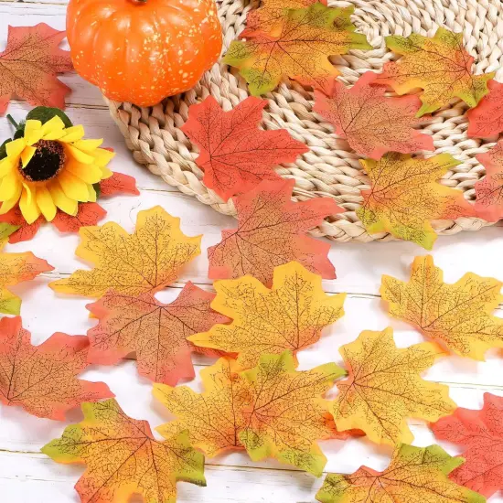 200-Pack Artificial Maple Leaves {3}