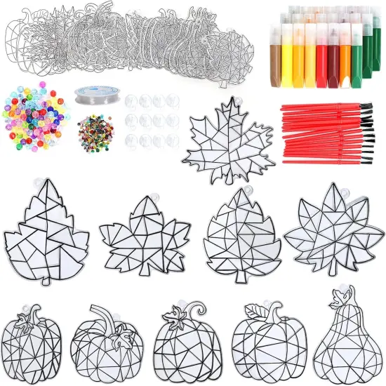 30 Sets Fall DIY Window Art Suncatcher Paint Kit {1}