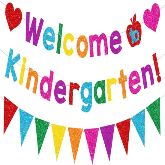 Glittery Welcome to Kindergarten Banner {5}