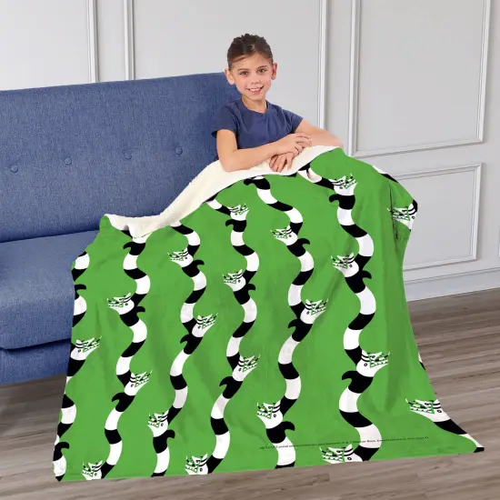 Warner Brothers Beetlejuice Silk Touch Sherpa Throw Blanket No Rules {2}
