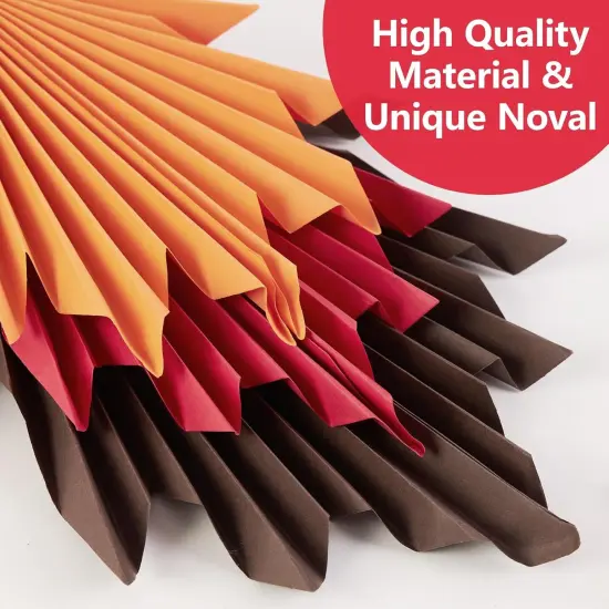 Set of 9 - Fall Party Decorations Maple Leaves Paper Fans {3}