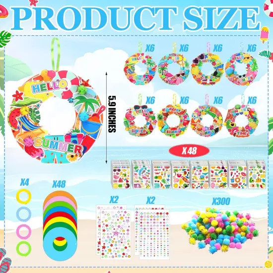 48 Sets Summer Wreath Craft Kits {3}