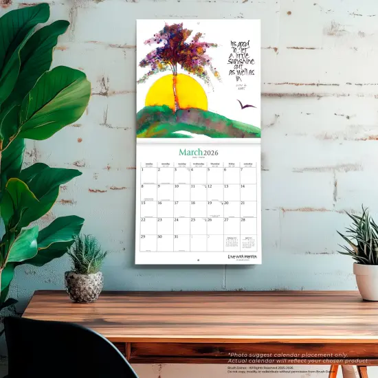 Live with Intention | 2026 12 x 24 Inch (Hanging) Monthly Square Wall Calendar | Featuring the Artwork of Renee Locks | Plastic-Free {5}