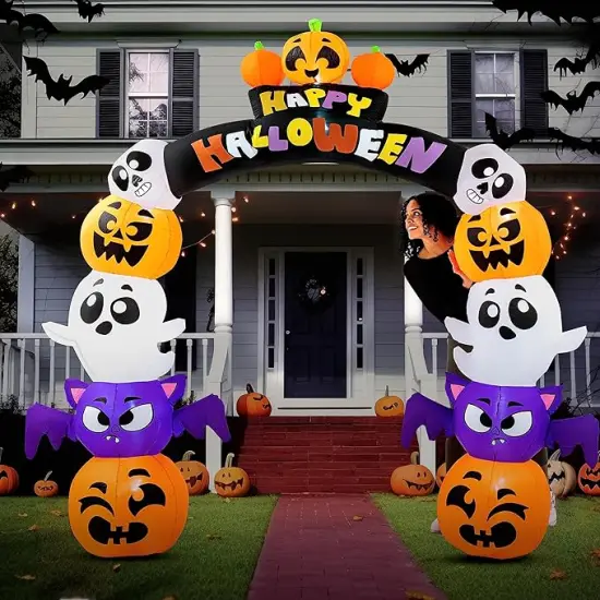 Cute Halloween Inflatables Pumpkin Archway Outdoor Decoration {4}
