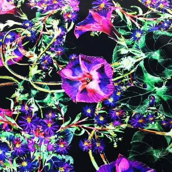 Digital Blooms Printed Spandex Fabric {2}